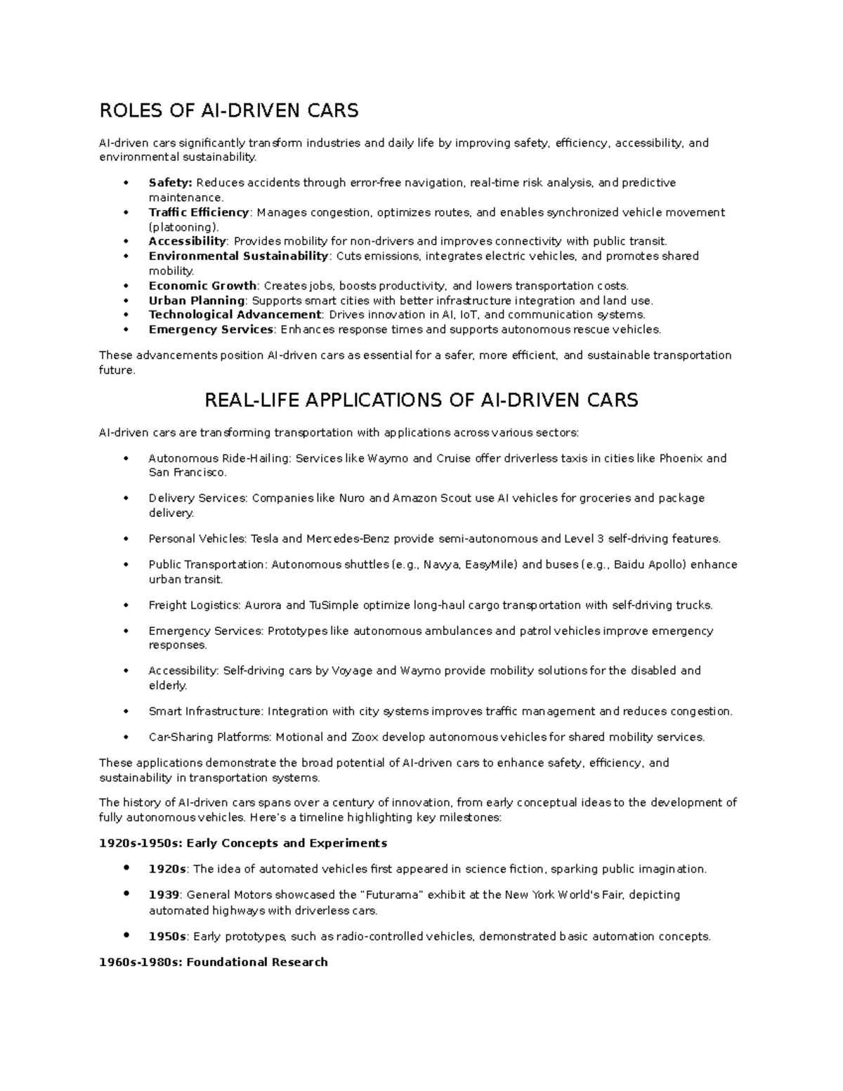 Roles OF AI - jisfbmobuyhasgyionn webuyvqm - ROLES OF AI-DRIVEN CARS AI ...
