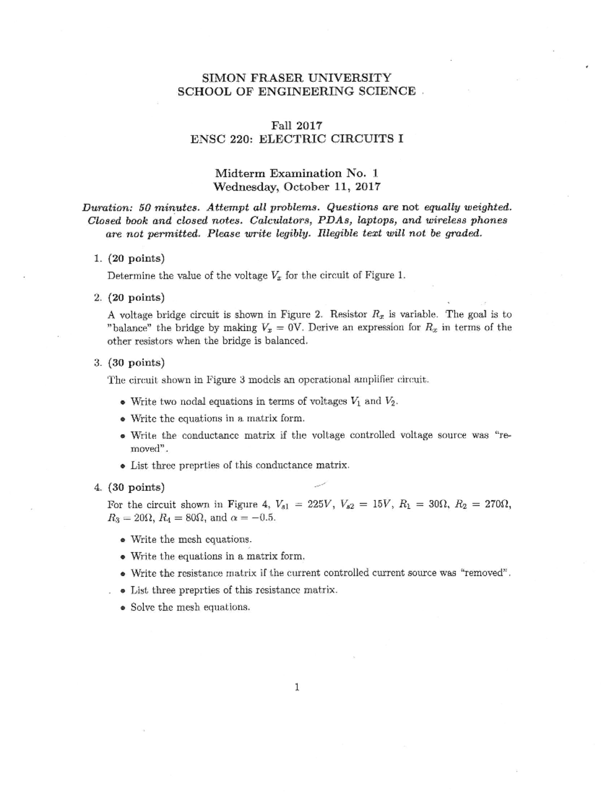 ENSC 220 Midterm 1 (Fall 2017) - Exam Notes and Solutions - Studocu