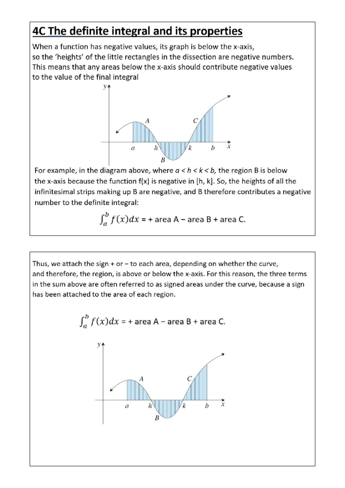 4C: Understanding the Definite Integral and Signed Areas - Studocu