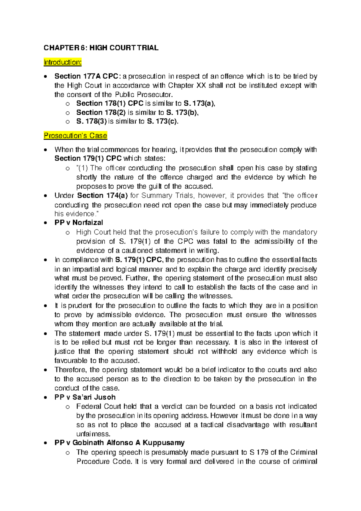 High Court Trial Procedure: Insights from Chapter 6 Analysis - Studocu