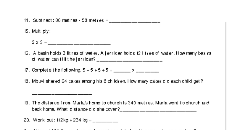 G3 DEC Holiday Revision Booklet: Math Practice Exercises - Studocu