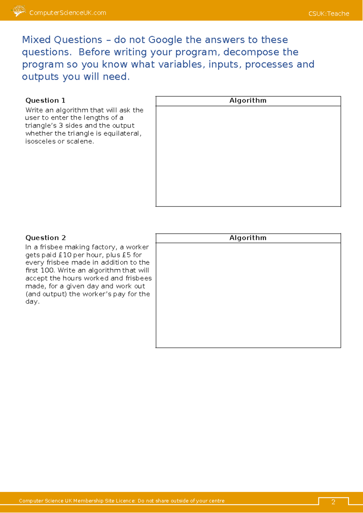 Algorithms 12 - Mixed Questions & Solutions Guide - Studocu