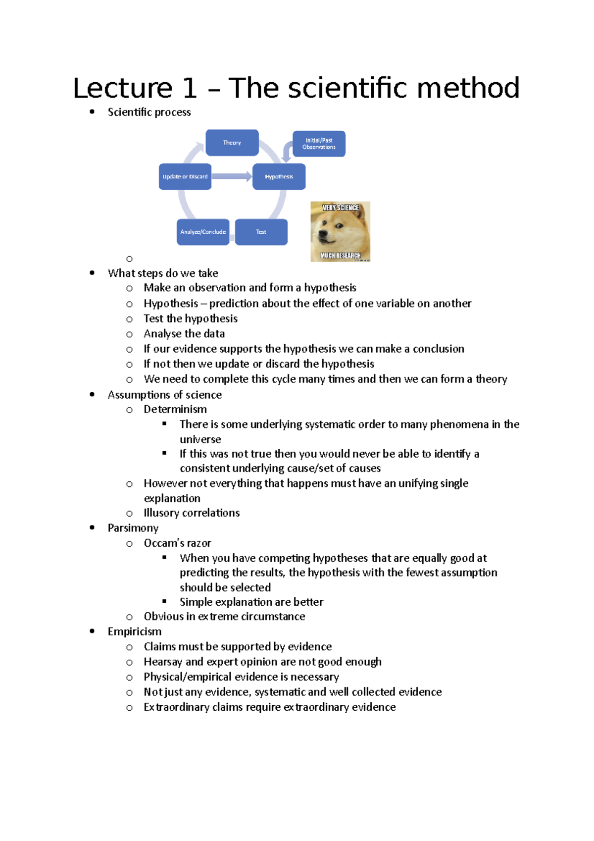 Psyc1111 Lecture Notes on Scientific Method & Validity Insights - Studocu