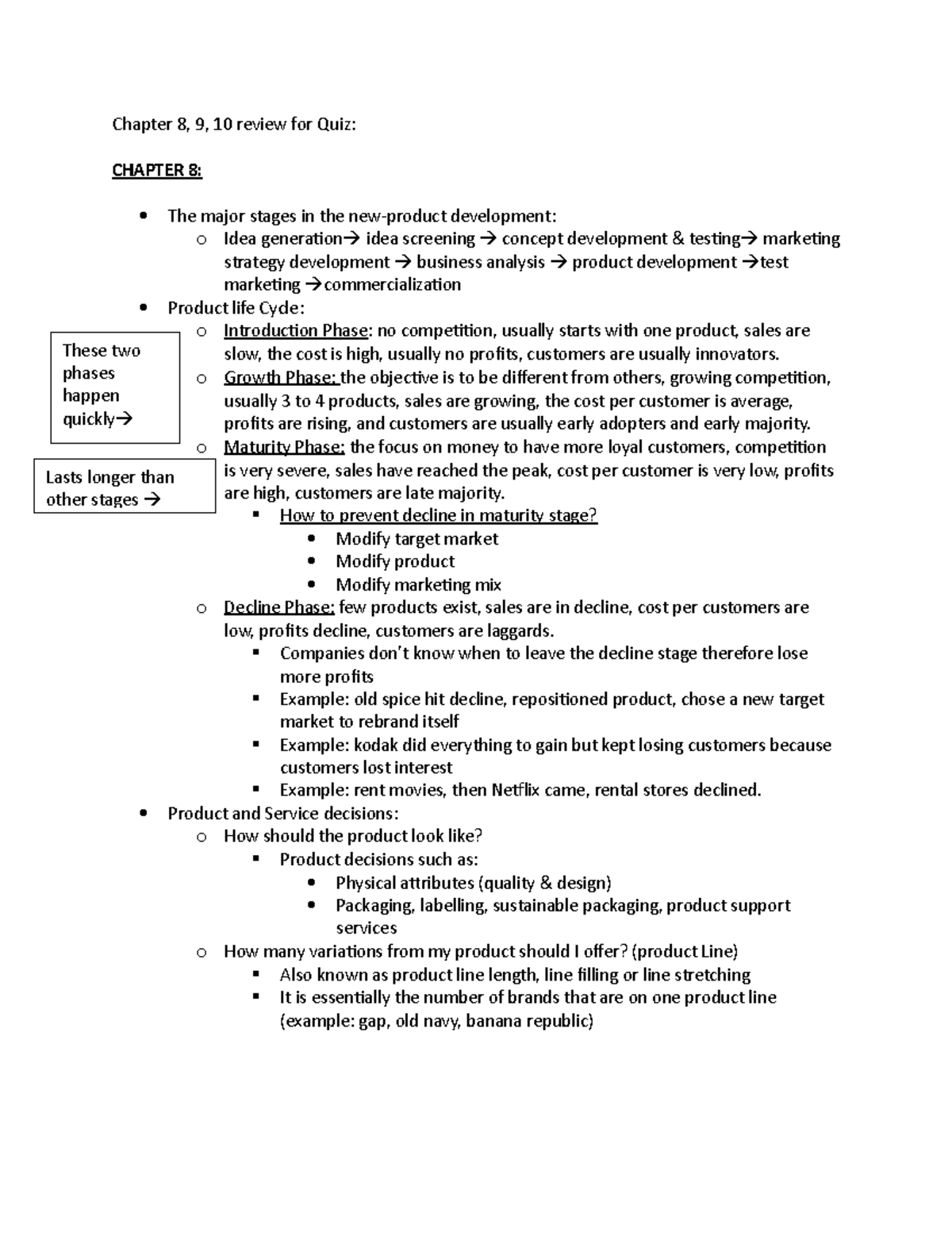 Chapter 8, 9, 10 review - Chapter 8, 9, 10 review for Quiz: CHAPTER 8 ...