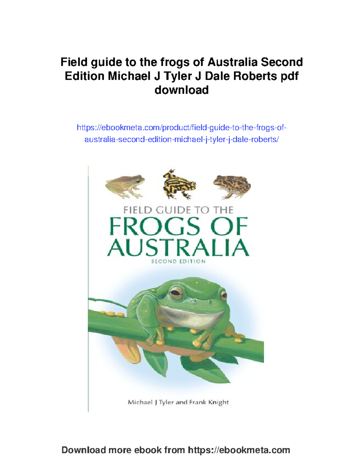 Field Guide to Australian Frogs: Insights and Identification Techniques ...