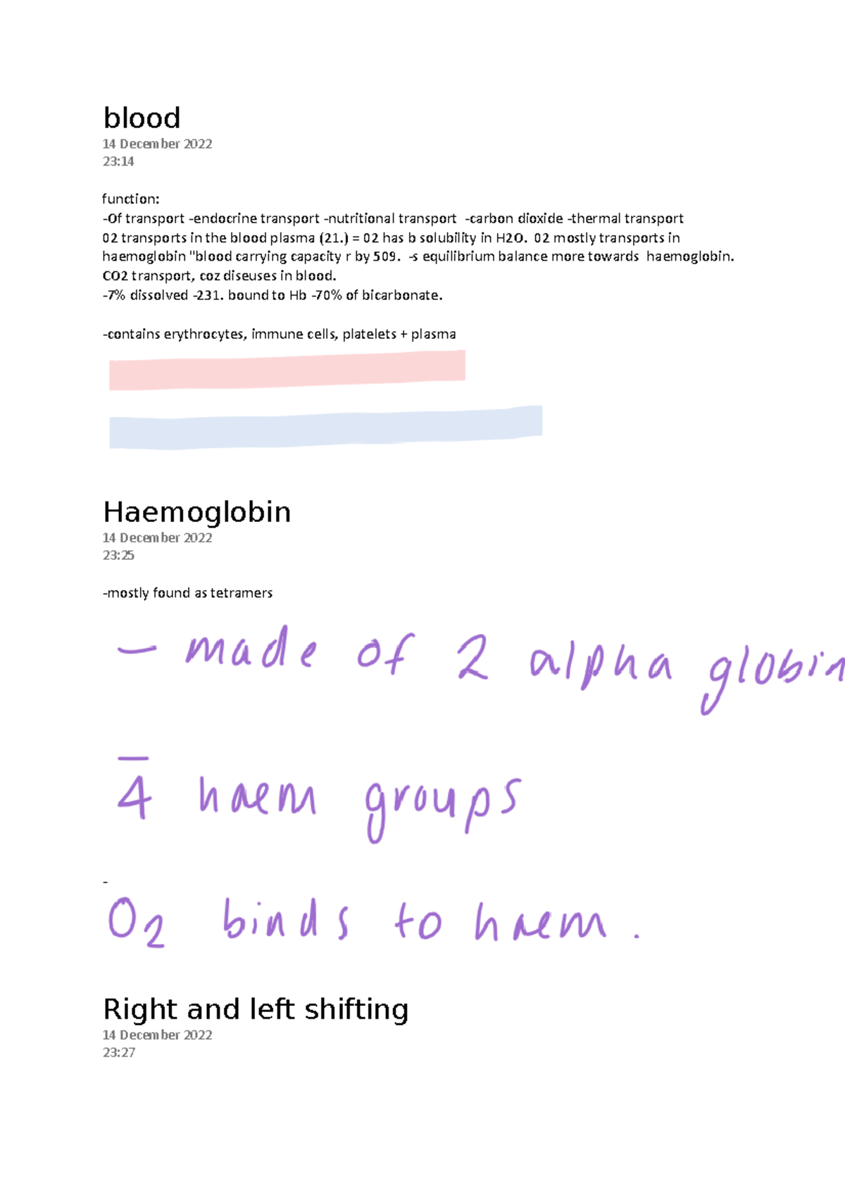 BMD 221 Biomedical Physiology Week 10 Notes on Blood and Transport ...