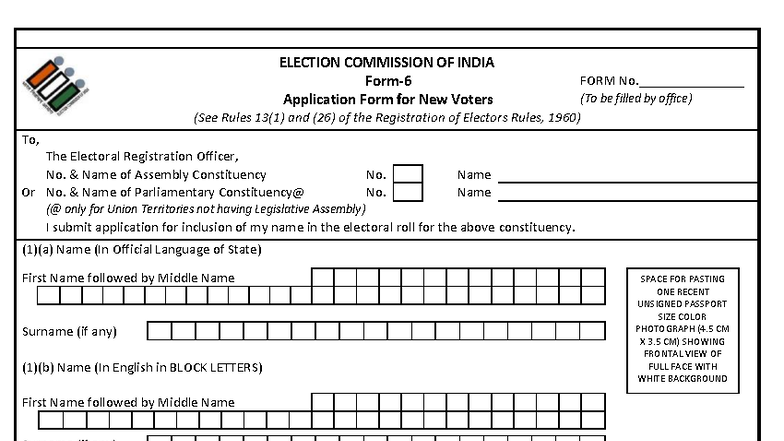 Form 6 English - Mic - ELECTION COMMISSION OF INDIA Form- 6 FORM No ...
