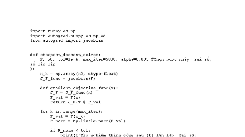 Steepest Descent Method Implementation in Python - Studocu