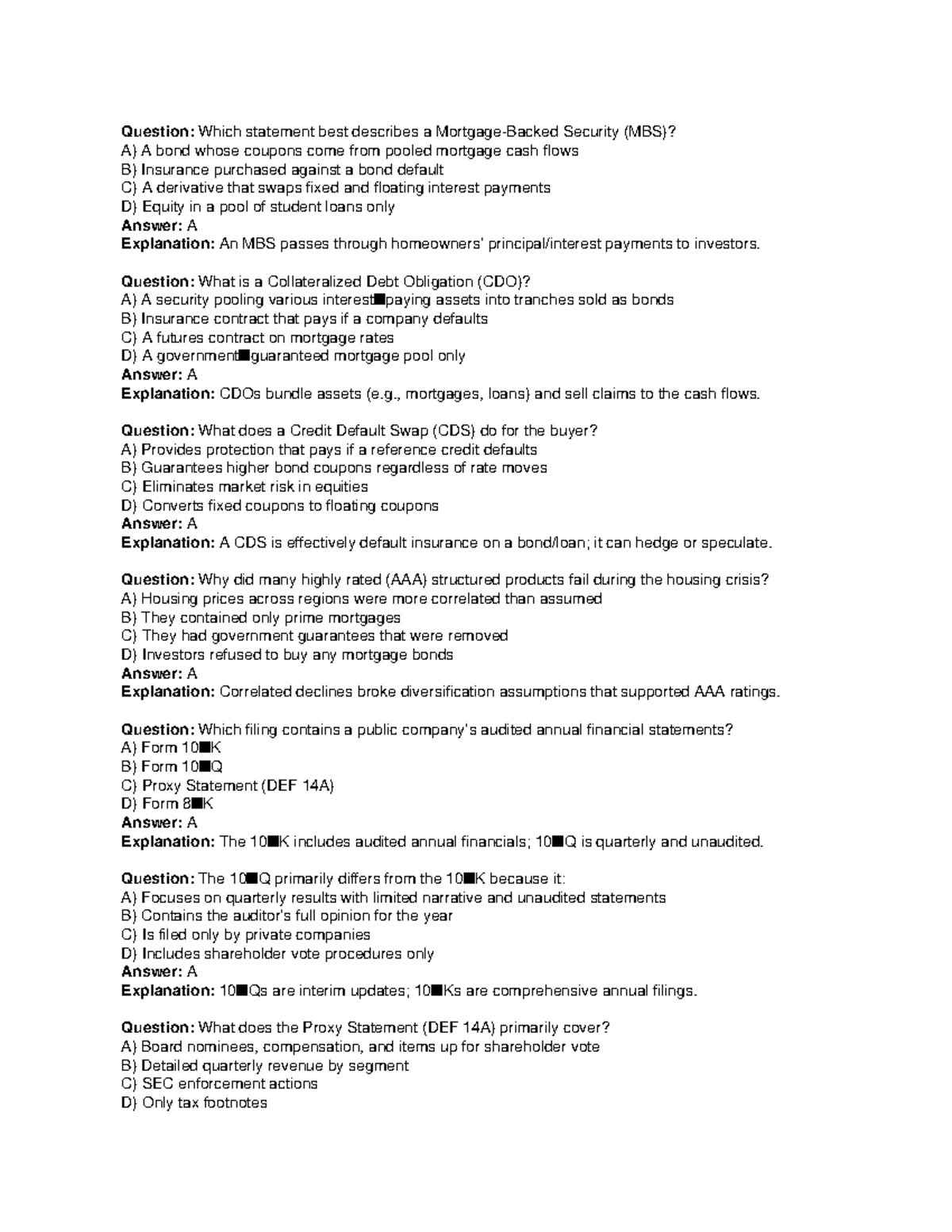 Finance Principles and Valuation Concepts (FIN 101) Final Exam Study ...