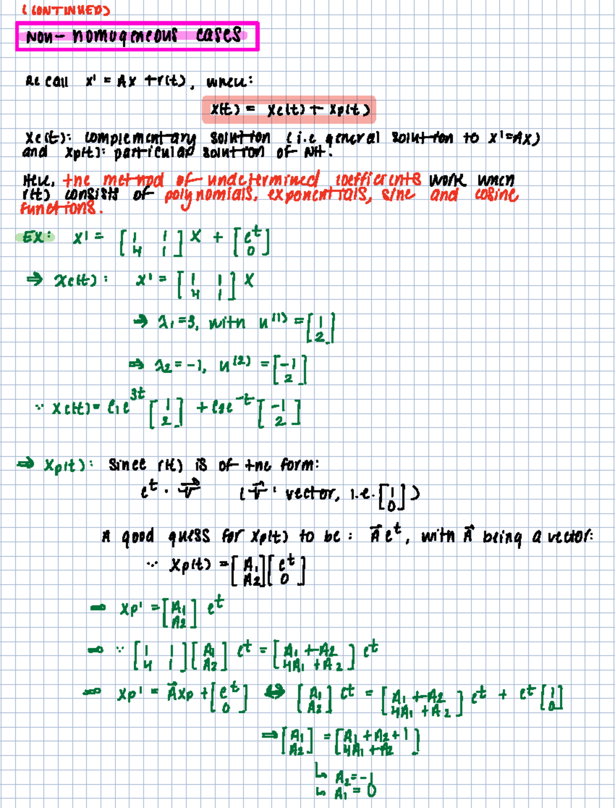 MATH 263 - Lecture Notes on Non-Homogeneous ODEs and Power Series - Studocu