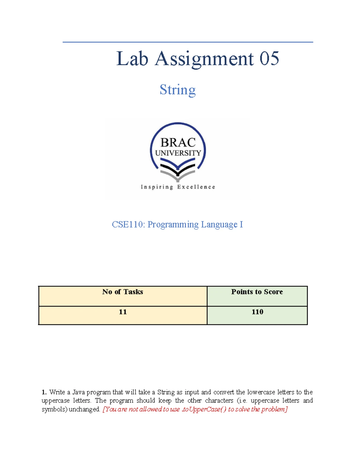 Lab Assignment 01: Flowcharts and Java Programming (CSE110) - Studocu
