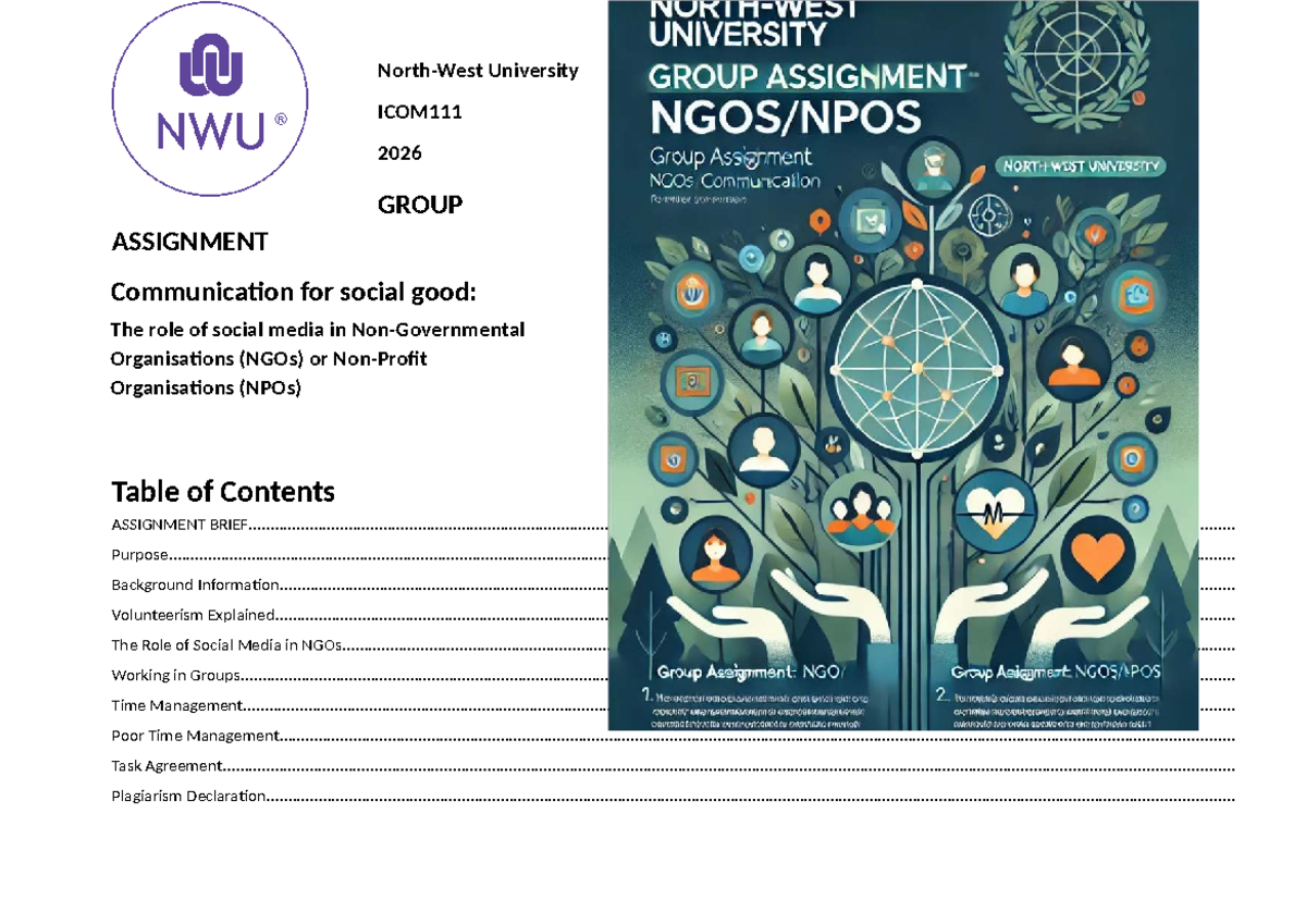 ICOM111 2026 Group Assignment: Social Media's Role in NGOs - Studocu