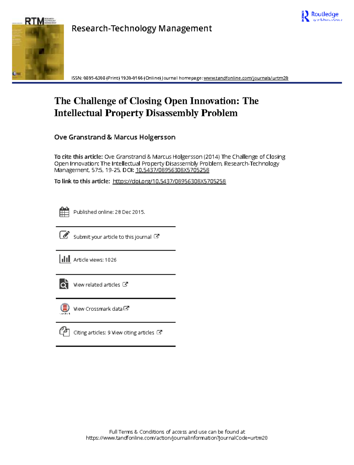 The Challenge of Closing Open Innovation: Navigating IP Disassembly ...