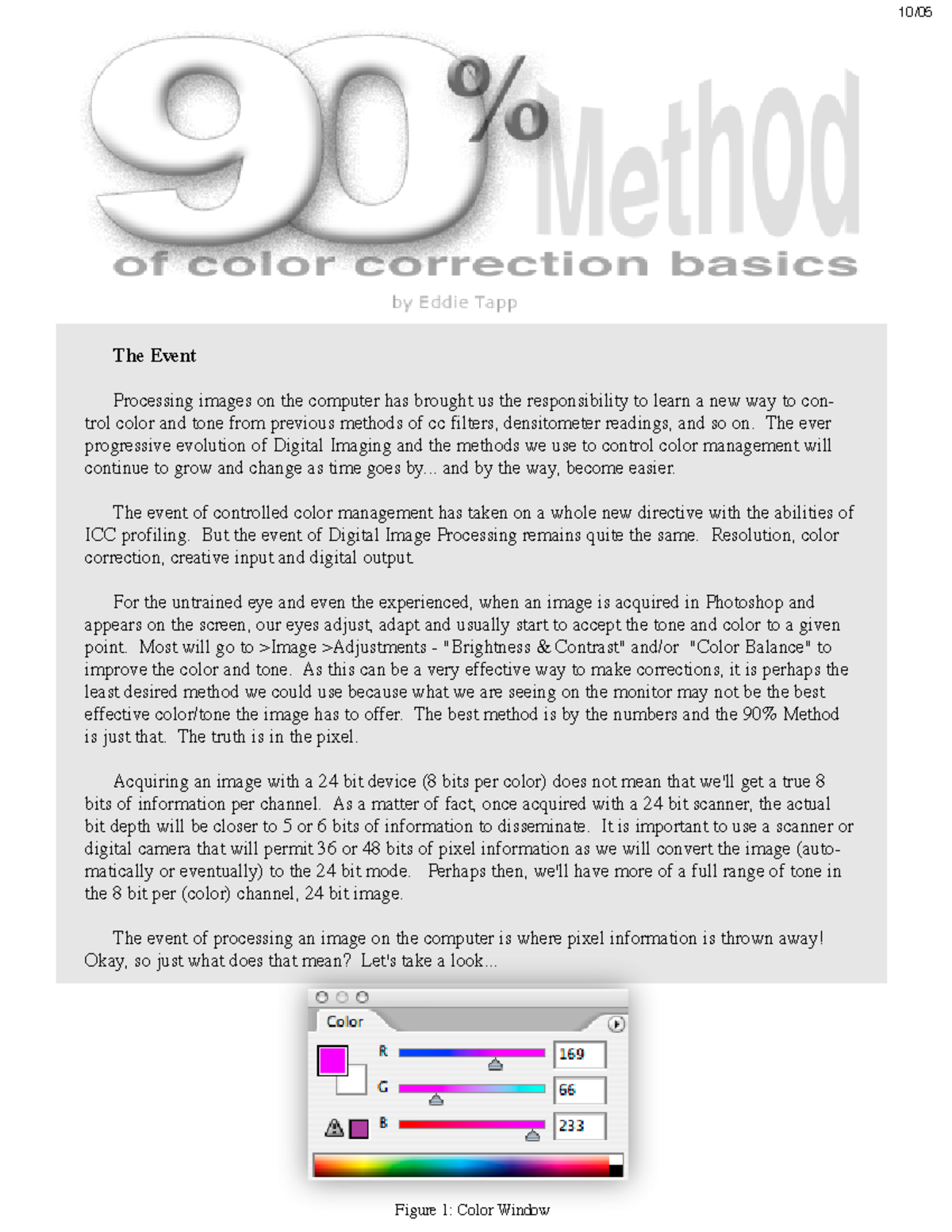 90% Method for Digital Image Color Management and Correction - Studocu