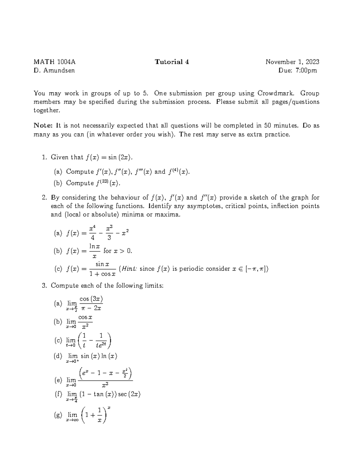 wudigeiuwgfuerwgtiuqwr - MATH 1004A Tutorial 4 November 1, 2023 D ...