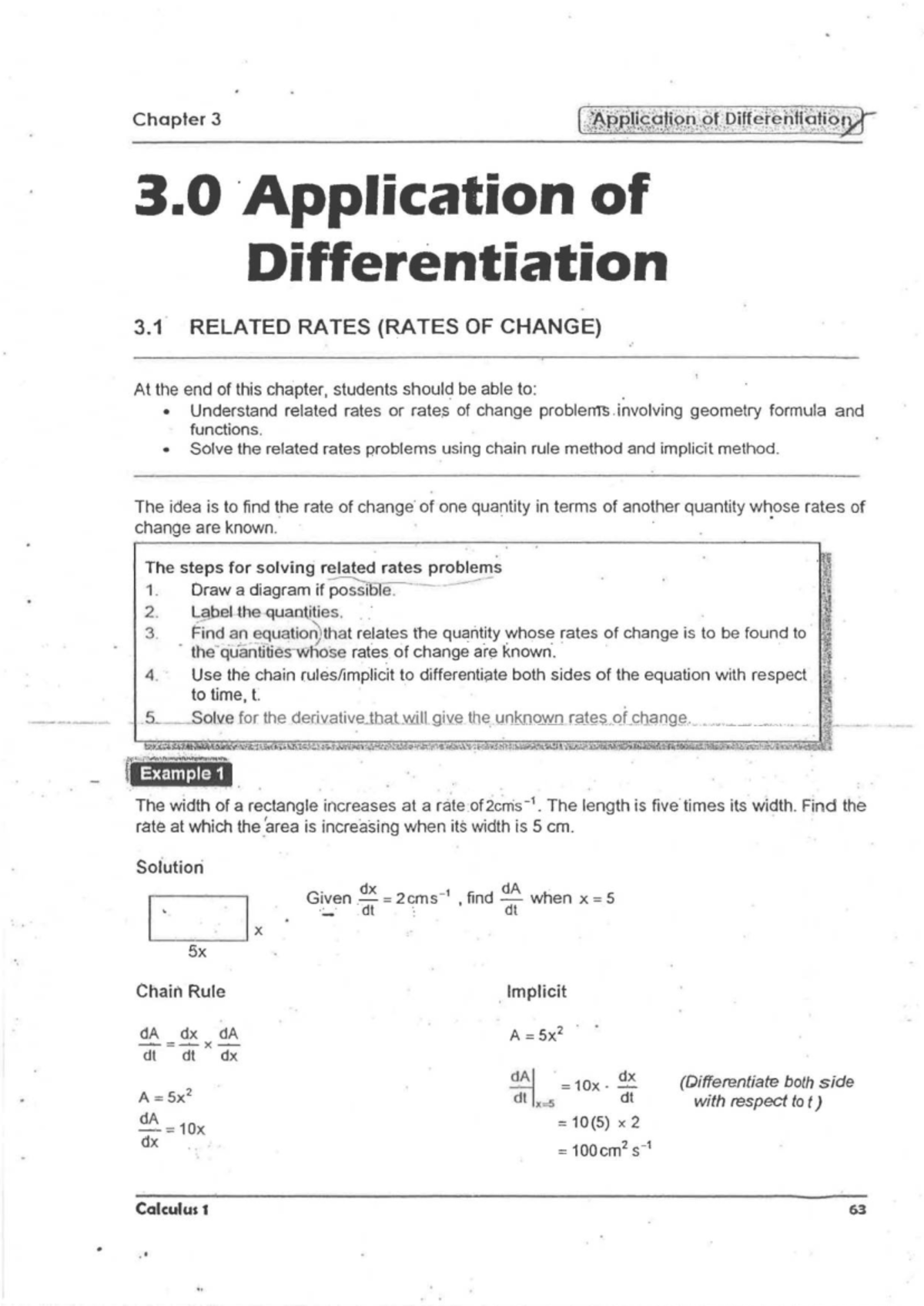CHAP 3: Differentiation and Related Rates in Calculus 1 - Studocu