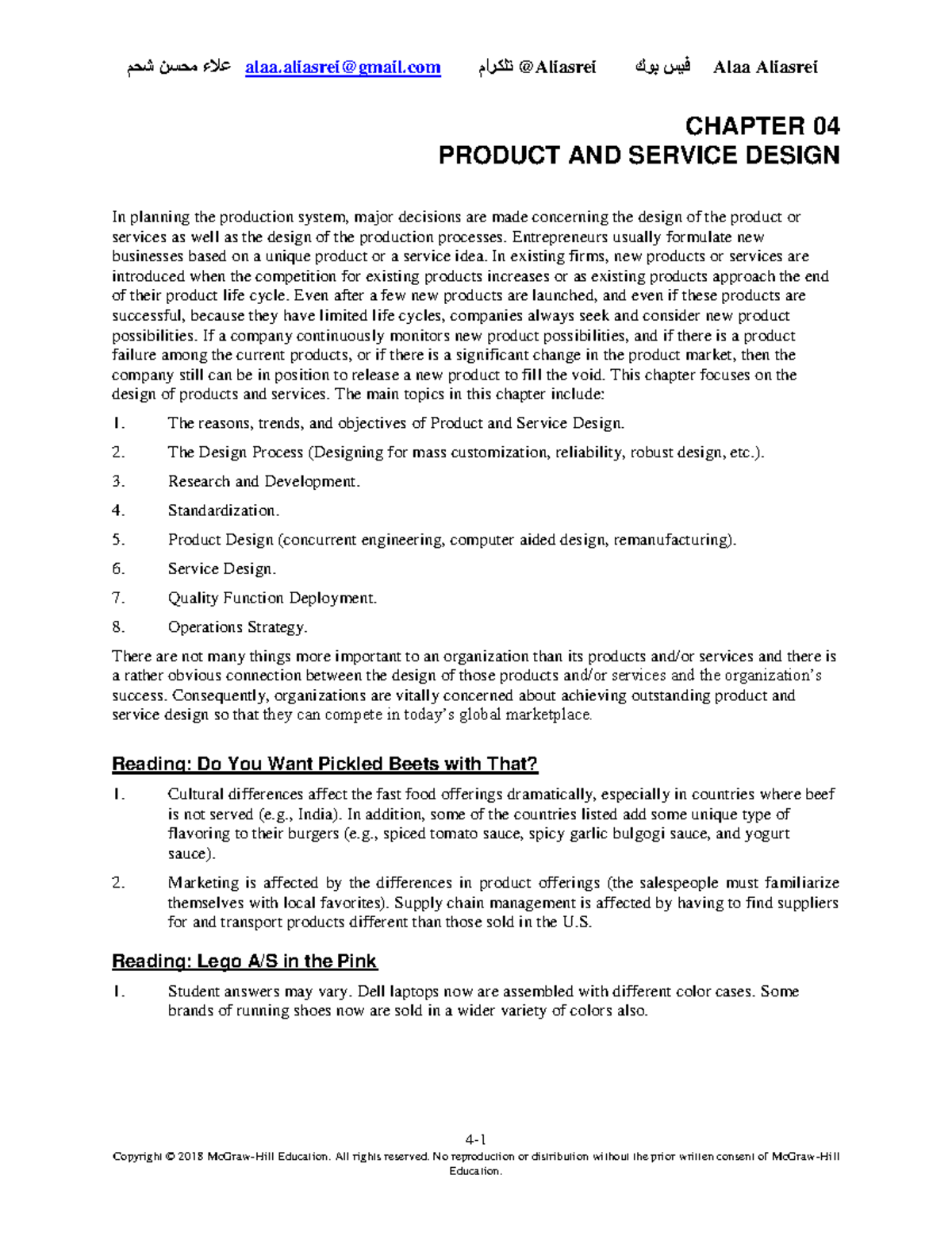 IMChap 004 - Product and Service Design Overview and Insights - Studocu