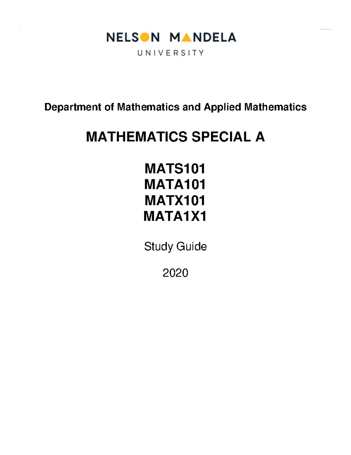 MATS101 Study Guide: Key Concepts in Mathematics 2020 - Studocu