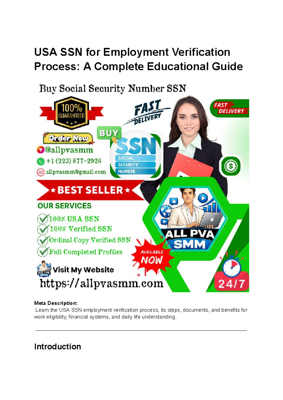 USA SSN Employment Verification Process: A Comprehensive Guide - Studocu