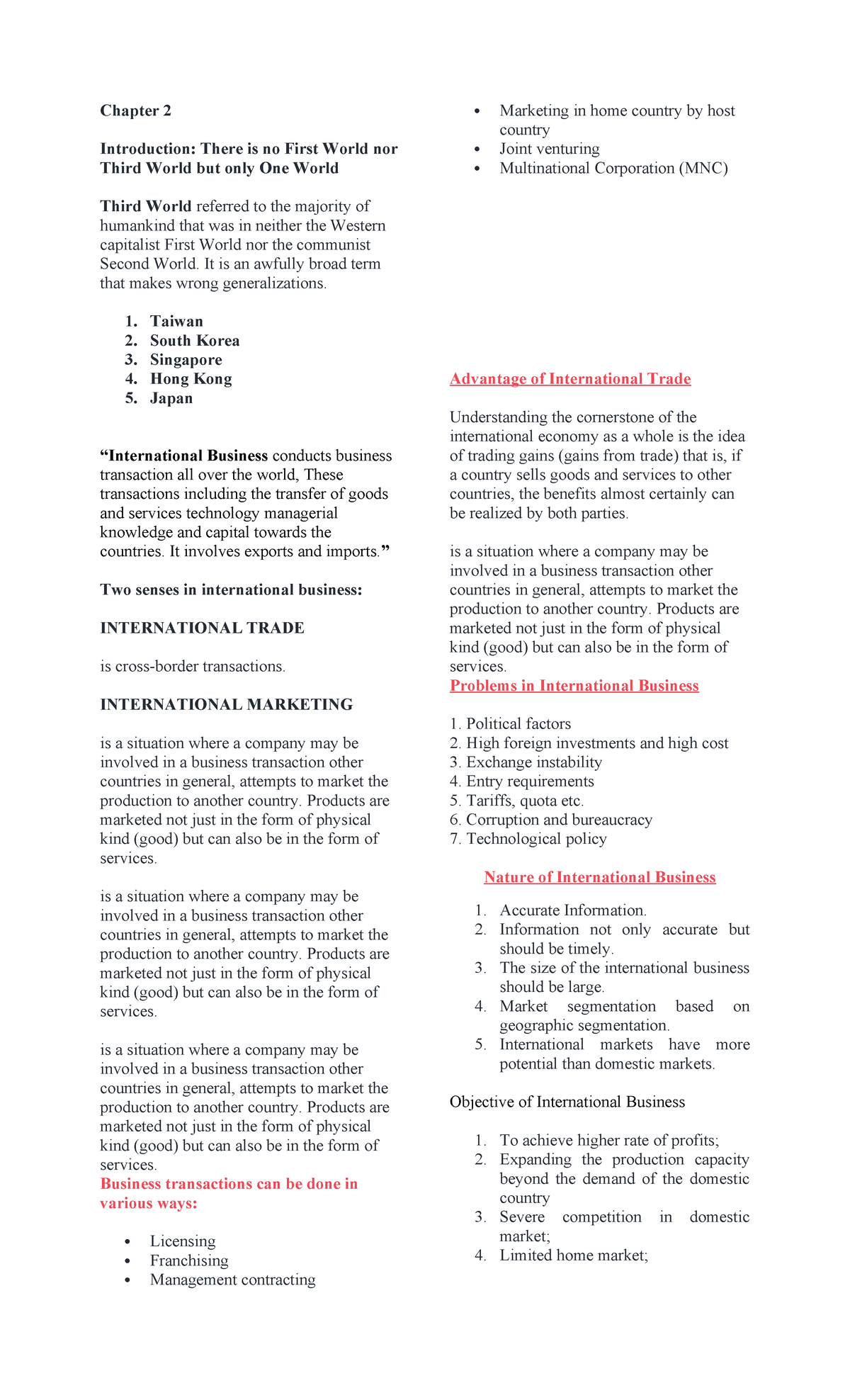 Chapter 2 - Lecture Notes on International Business Dynamics - Studocu