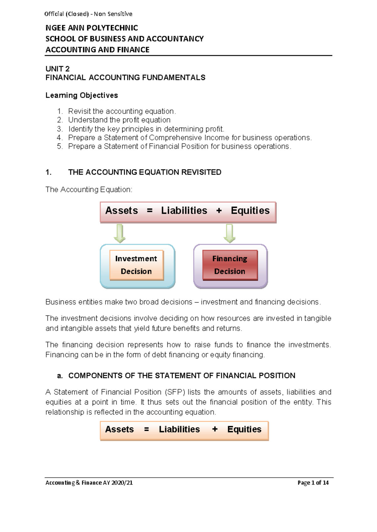 Lecture Notes Topic 2 - FA Fundamentals 1: Understanding Financial ...