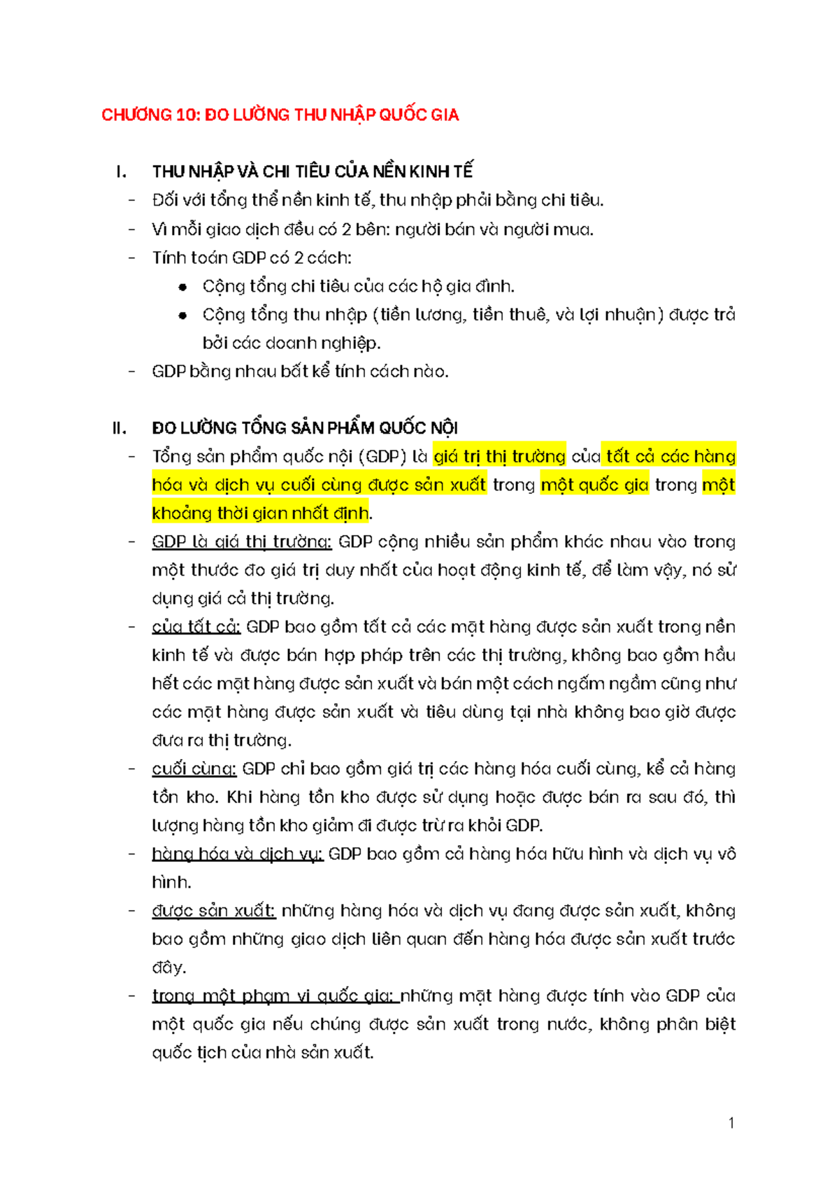 VĨ MÔ TÓM TẮT LÝ ThuyếT - Document Preview