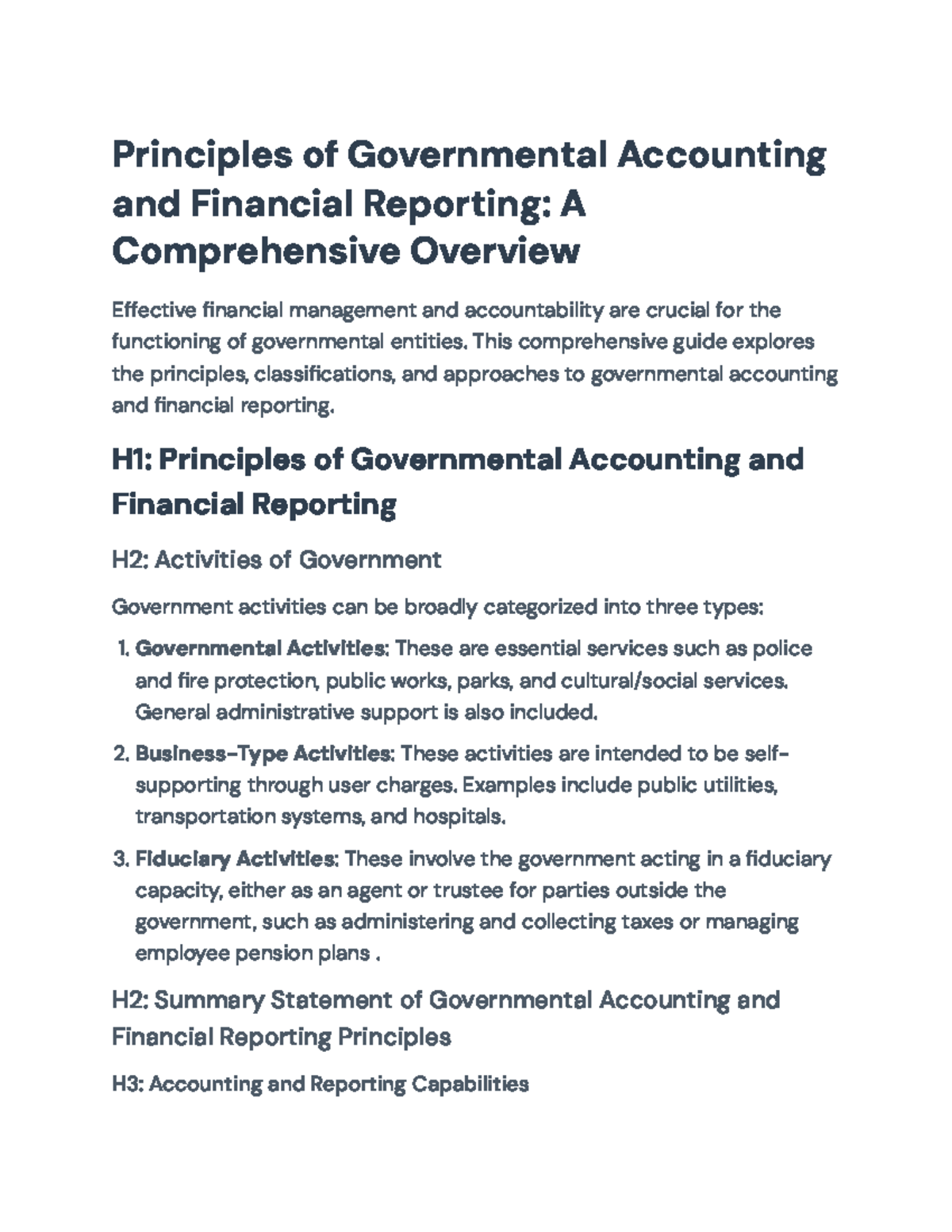 Comprehensive Overview of Govt Accounting & Financial Reporting (ACC ...