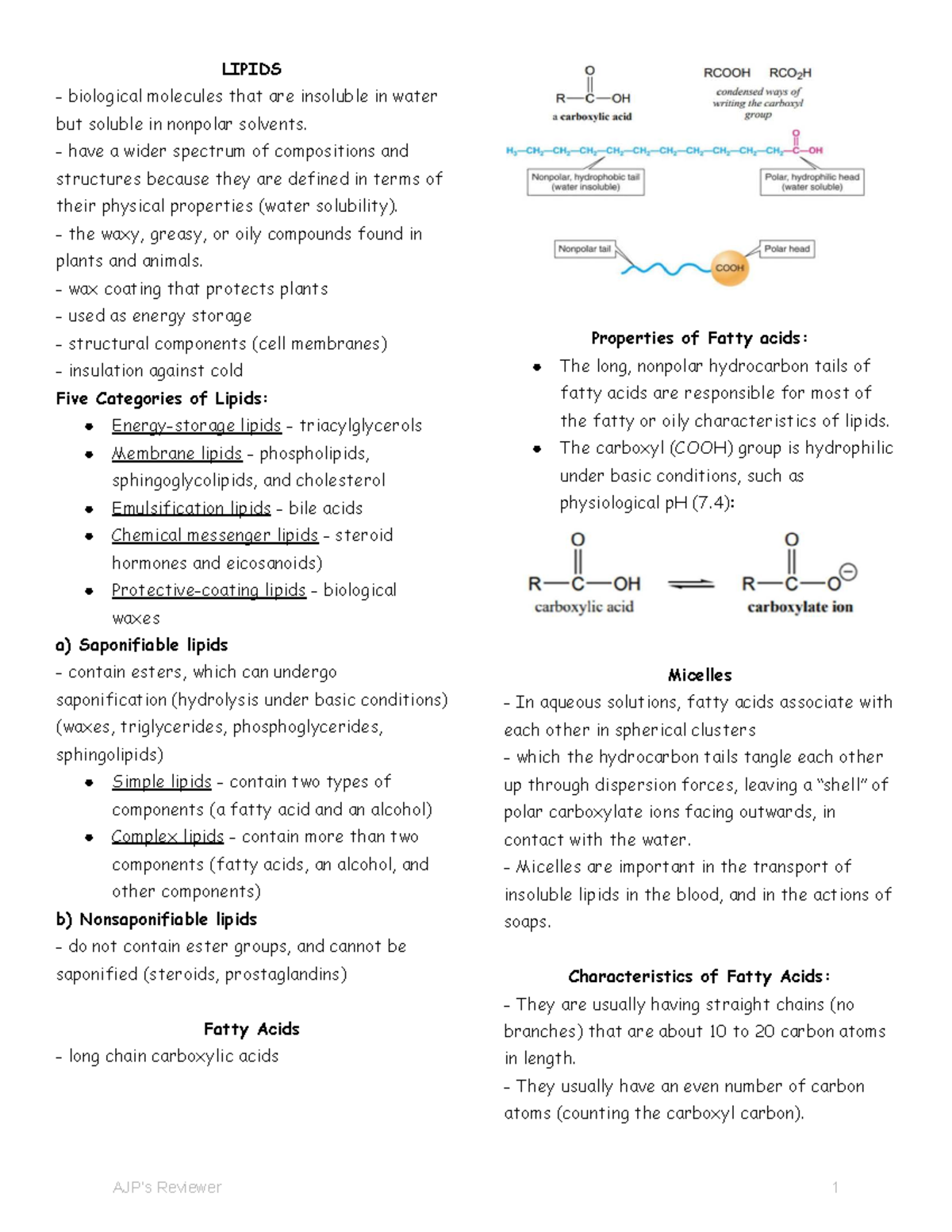 LIPIDS: Comprehensive Review of Biological Molecules and Their ...