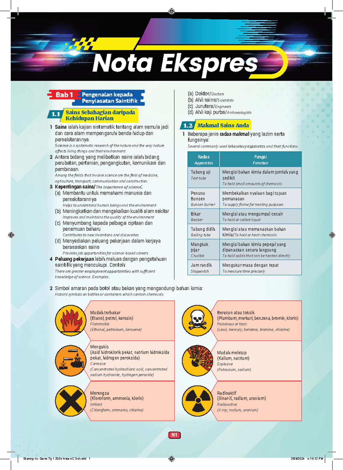Strategi A+ Sains Tingkatan 1: Nota Lengkap untuk Kelas 1 - Studocu