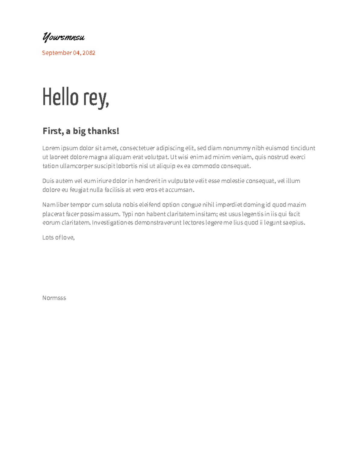 Informal Letter Example - Yoursmnsu - Studocu