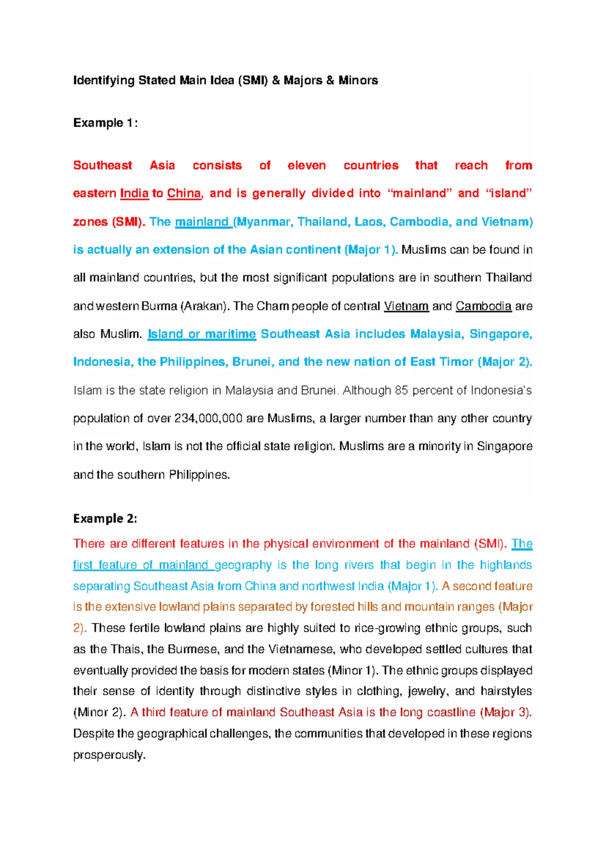 Identify the SMI - Major & Minor Passages Practice - Studocu