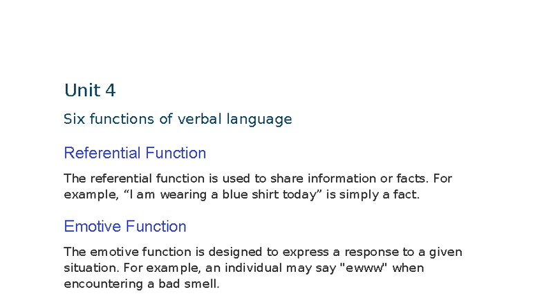 Module 4 & 5 DBAs: Functions of Verbal Language & Decision-Making - Studocu