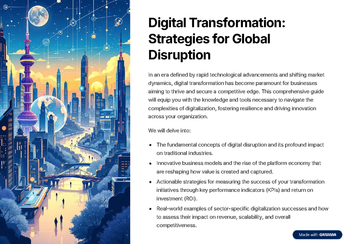 Digital Transformation Strategies for Global Disruption (DT101) - Studocu