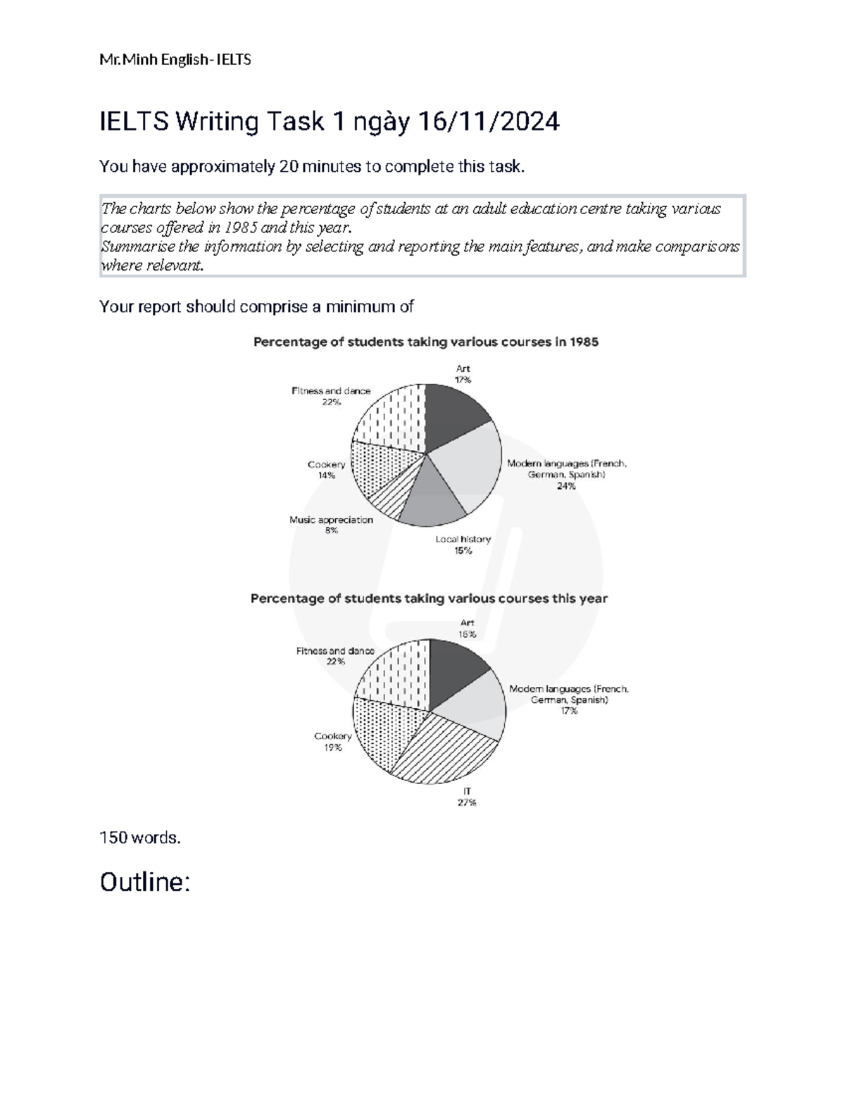IELTS Writing Task 1 - Student Course Enrollment Analysis - Studocu