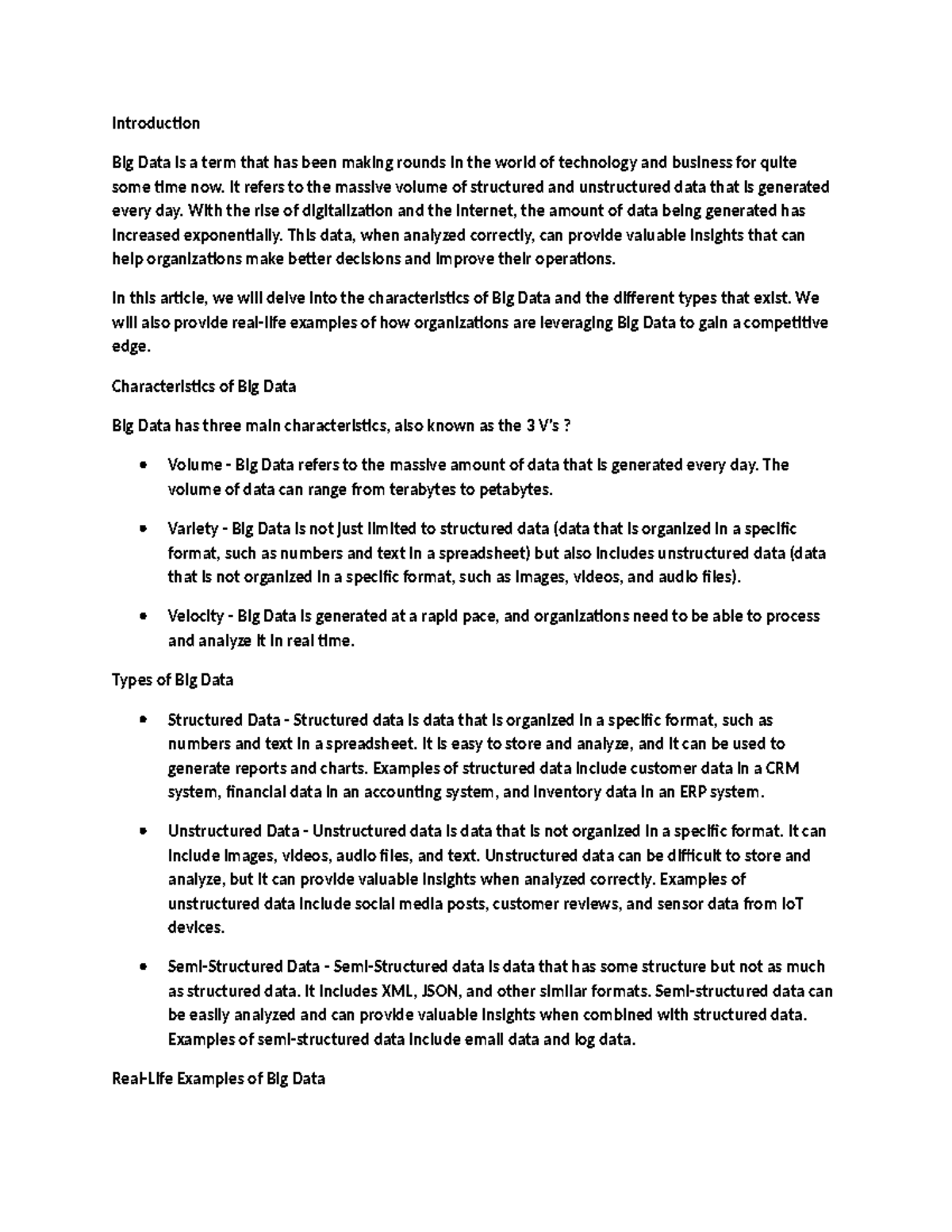M-II DS - Module II: Understanding Big Data Characteristics and ...