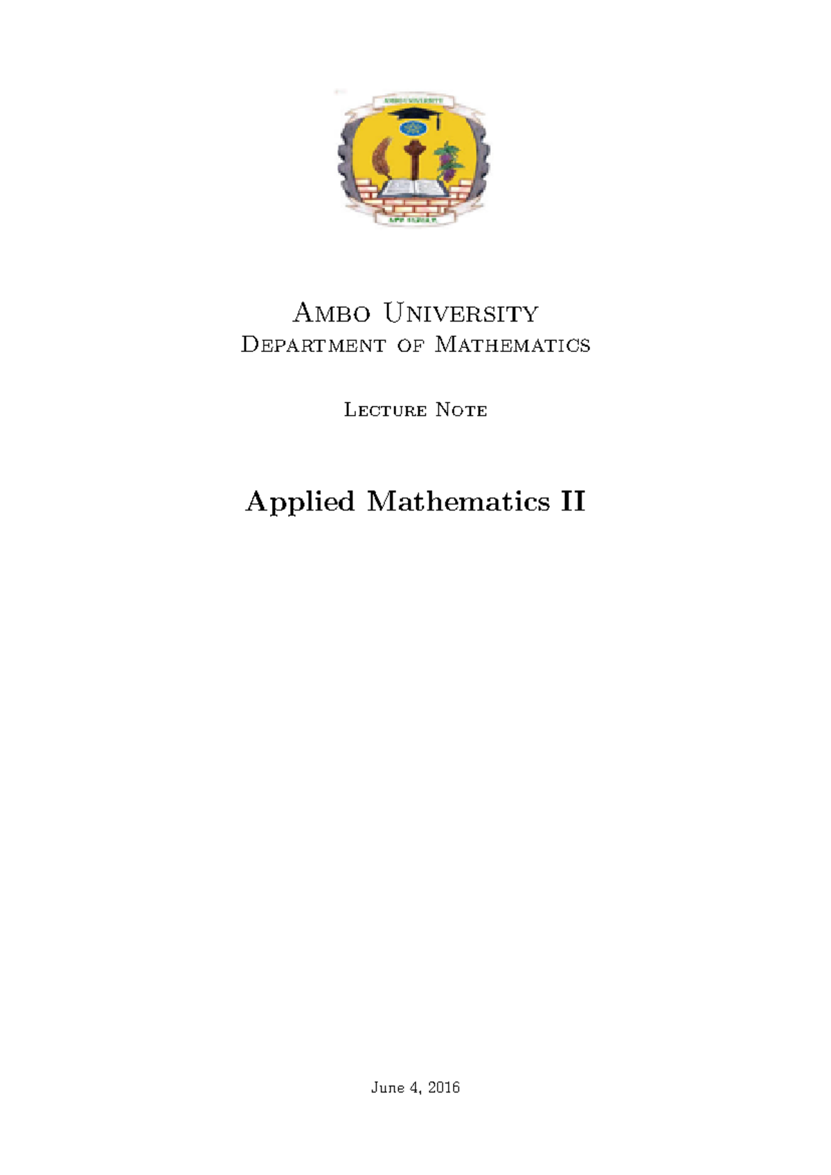 Applied 2 - a very amazing pdf with multiple examples - Ambo University ...