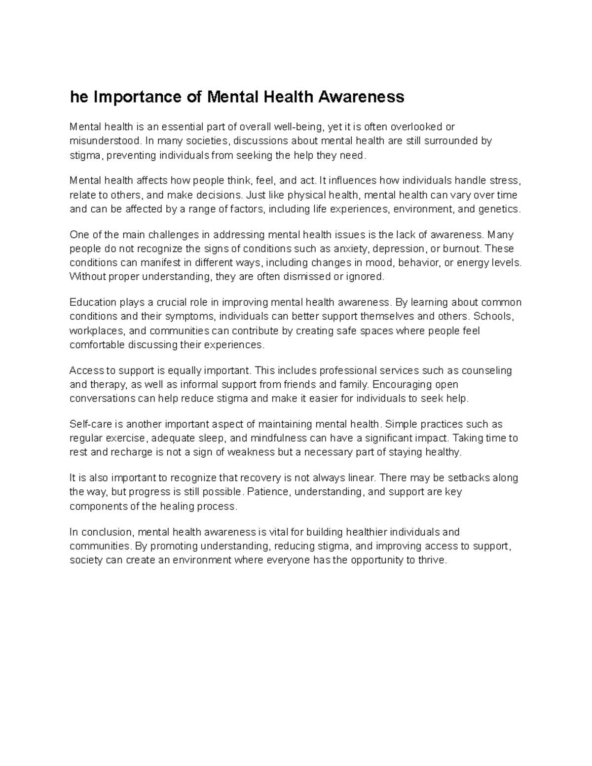 The Importance of Mental Health Awareness: Understanding & Support ...