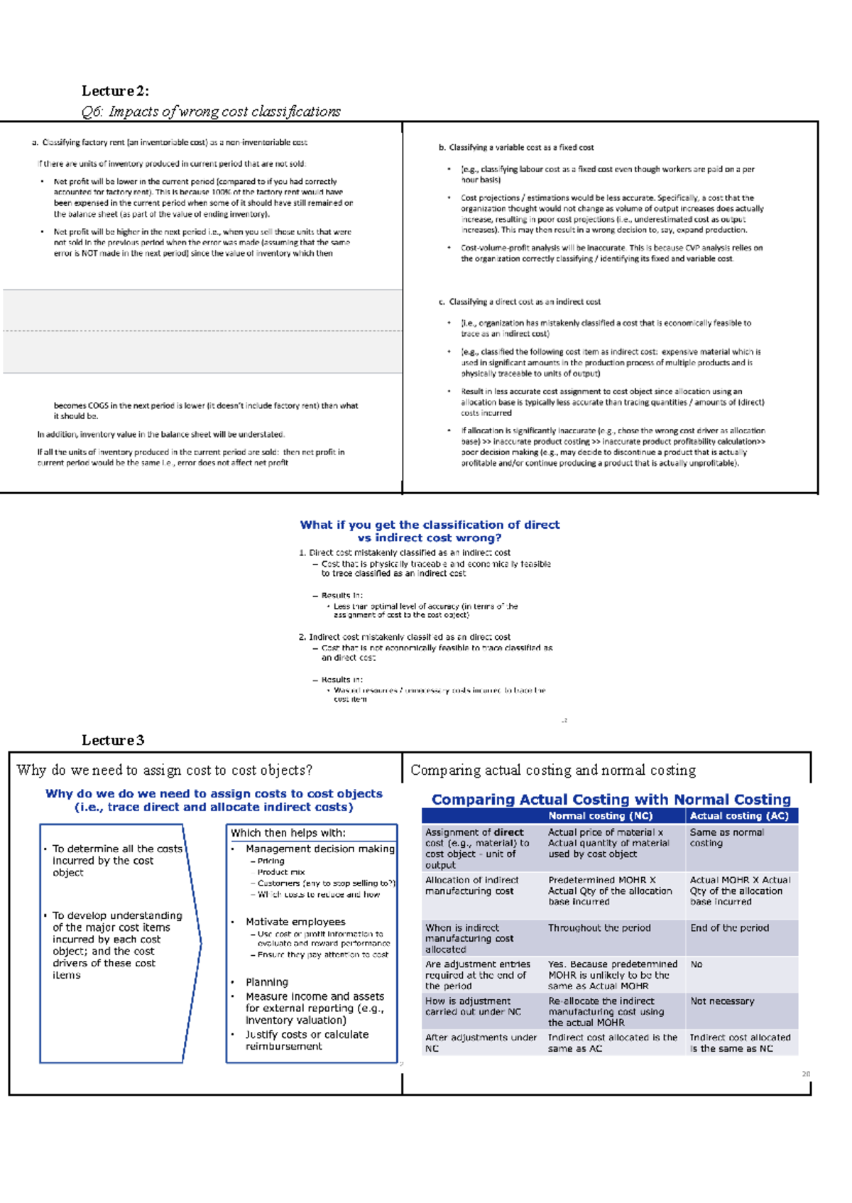 Cost Classification Insights: Lecture Notes on Costing Principles (Co M ...