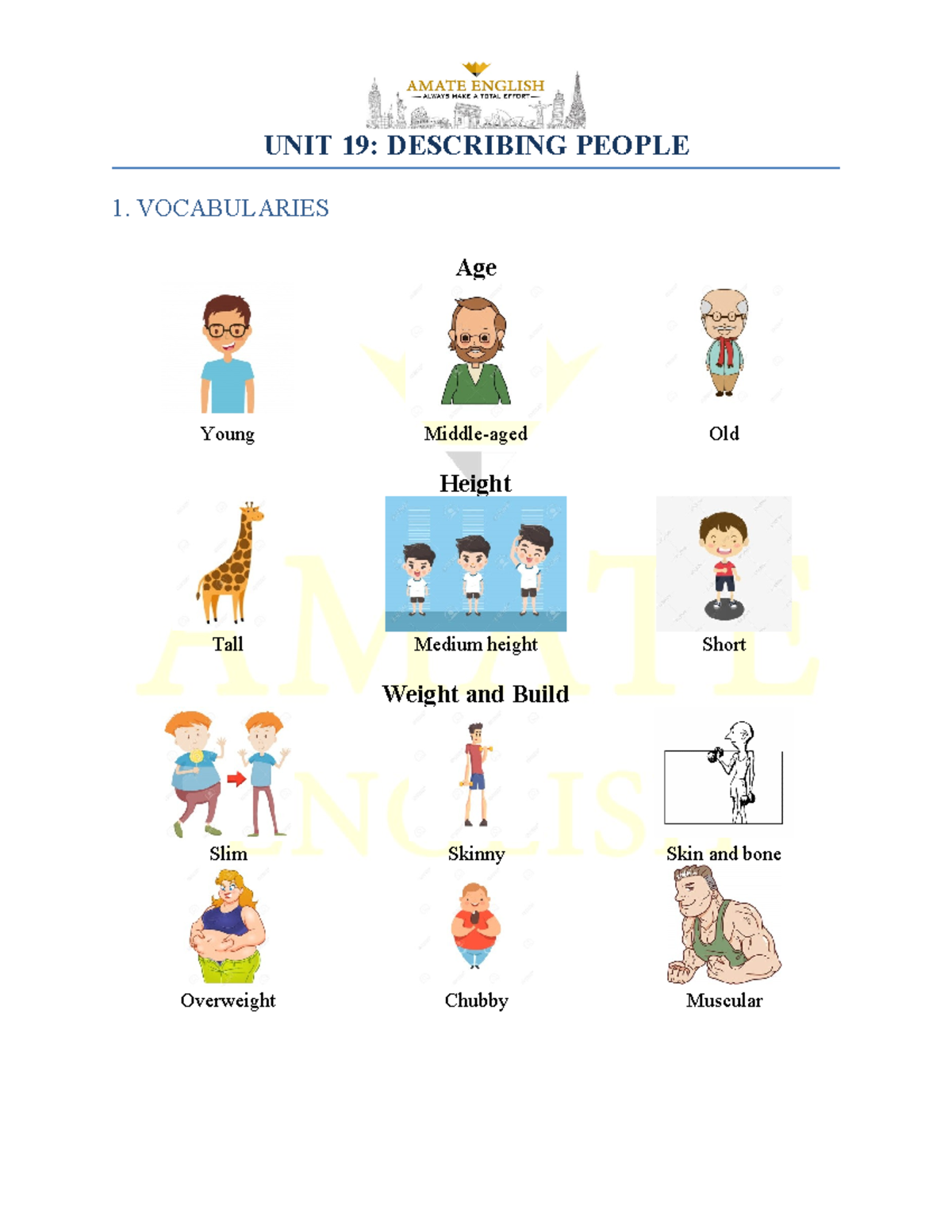 1. Handout U19 - Communication English - UNIT 19: DESCRIBING PEOPLE 1 ...