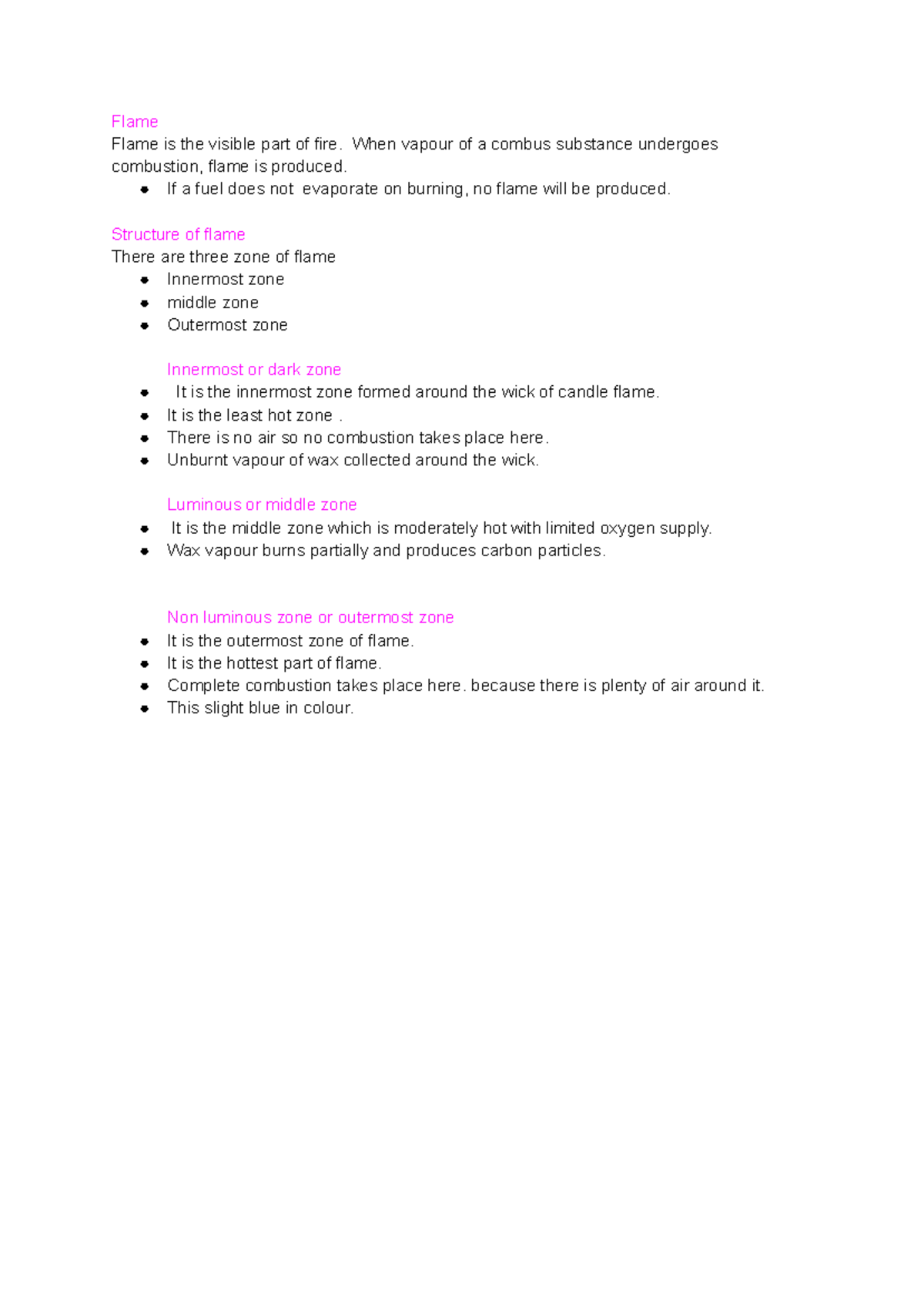 Structure of flame - Flame Flame is the visible part of fire. When ...