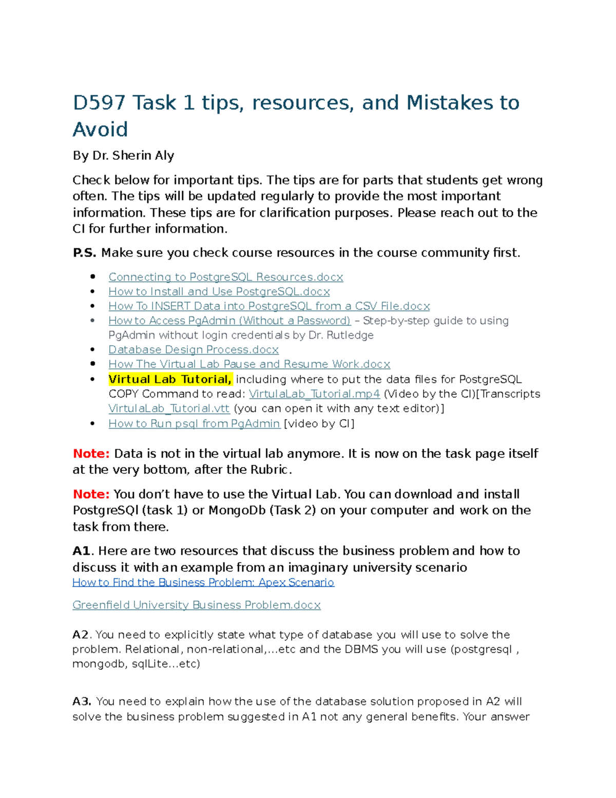 D597 Task 1 Tips: Common Mistakes & Resources for Success - Studocu