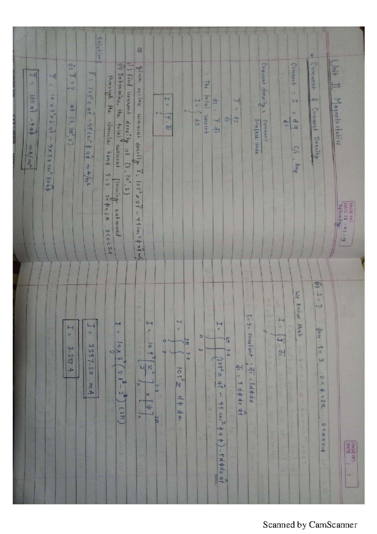 EMF Unit-2: Magnetostatics and Current Density Notes - Studocu
