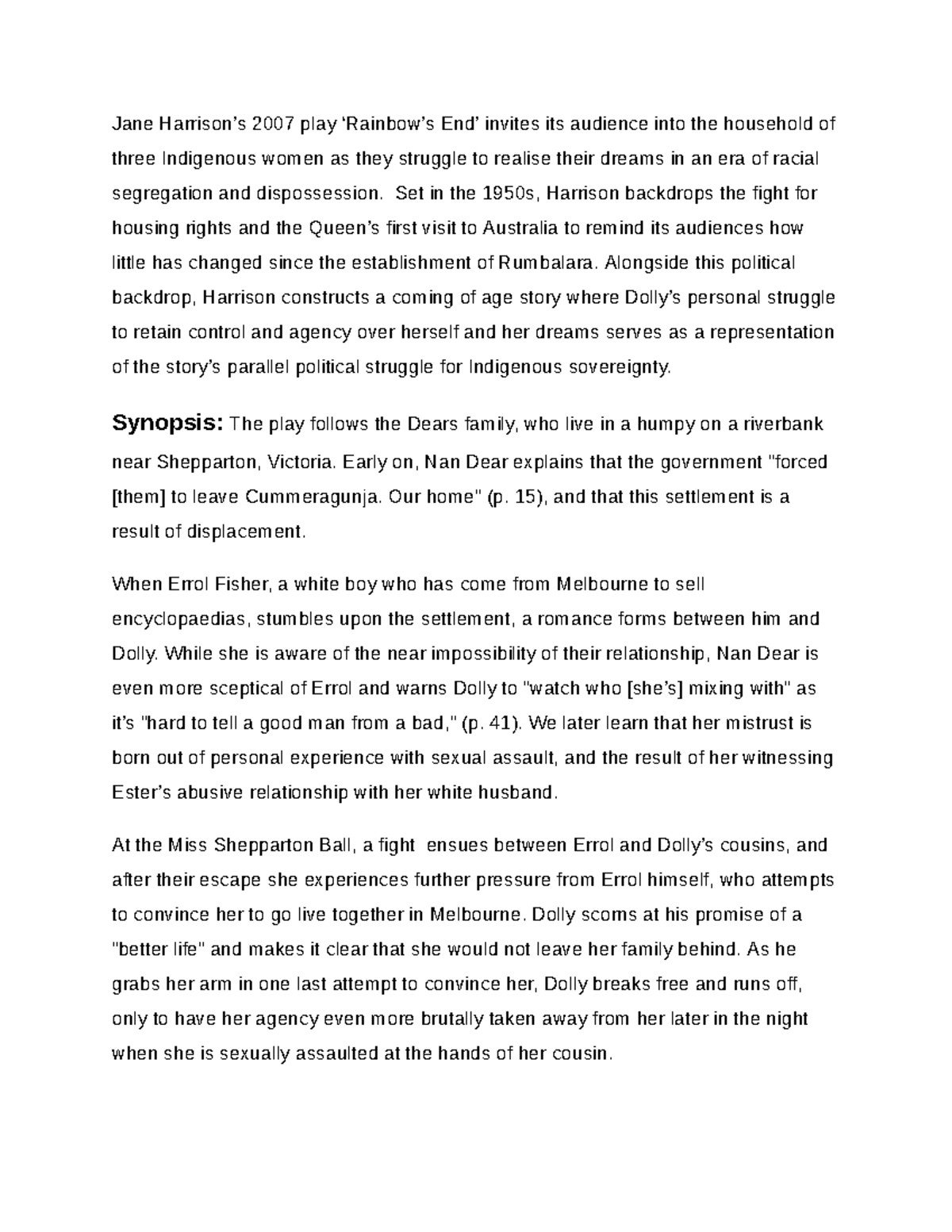 Rainbows End (ENG 2007) - A Summary of Themes and Characters - Studocu