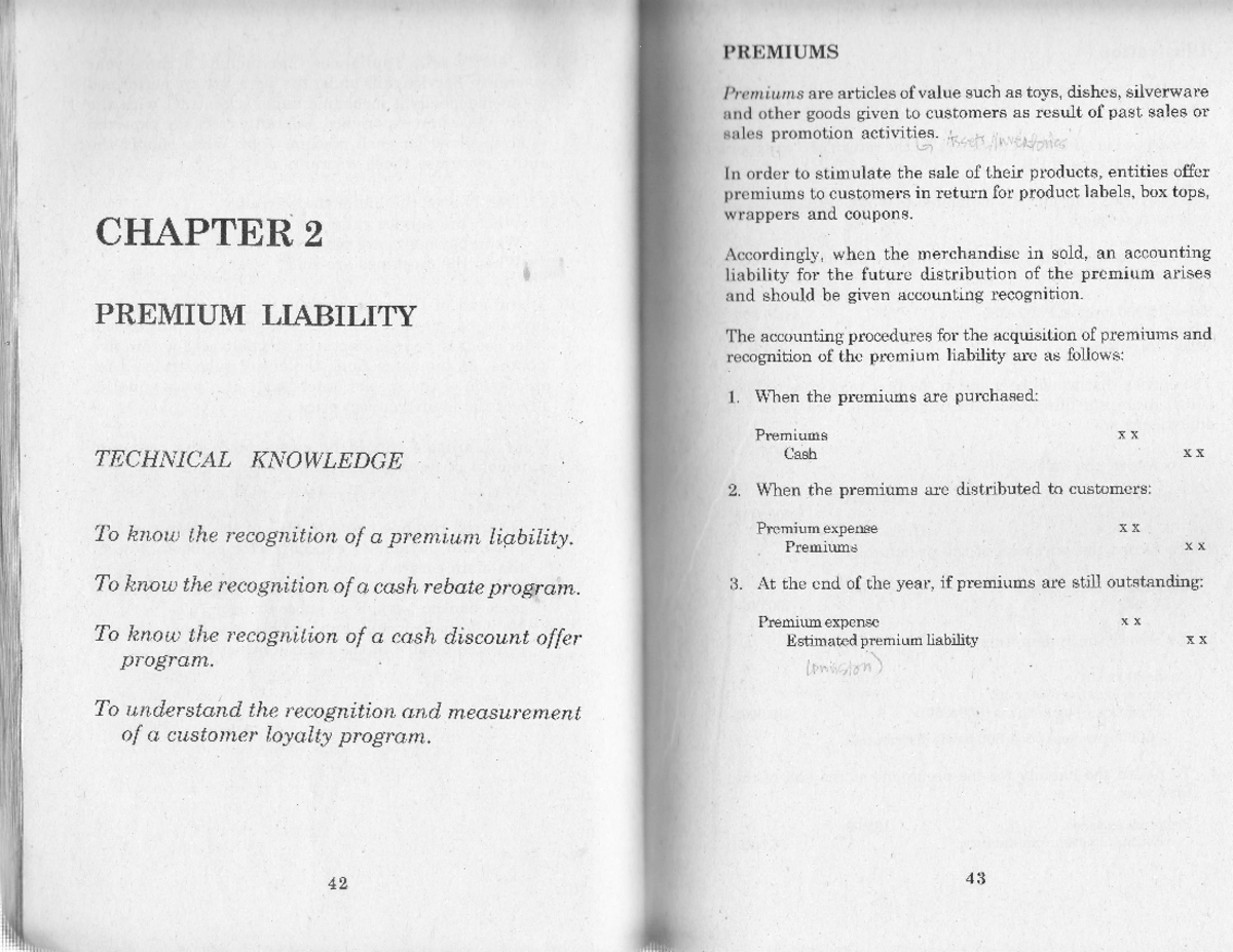 C2 Chapter 2: Technical Knowledge on Premium Liability and Recognition ...