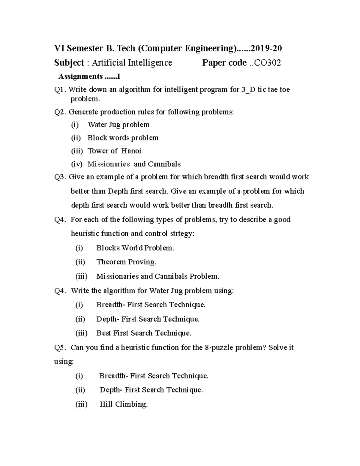 Assgn-16 - THIS IS THE NOTES FOR artificial intelligence - VI Semester ...