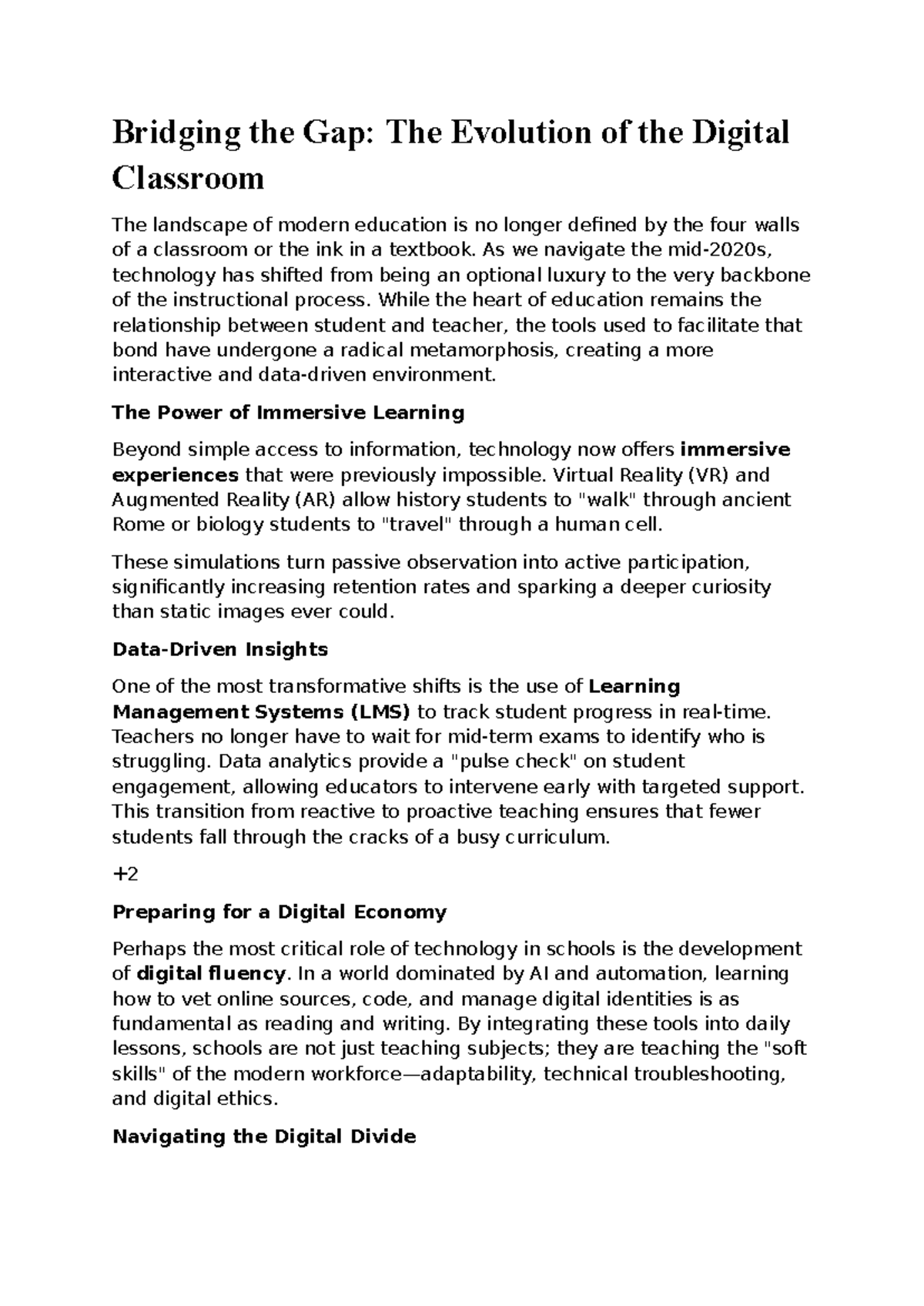 EDU 101: Bridging the Gap in Digital Classrooms and Learning - Studocu