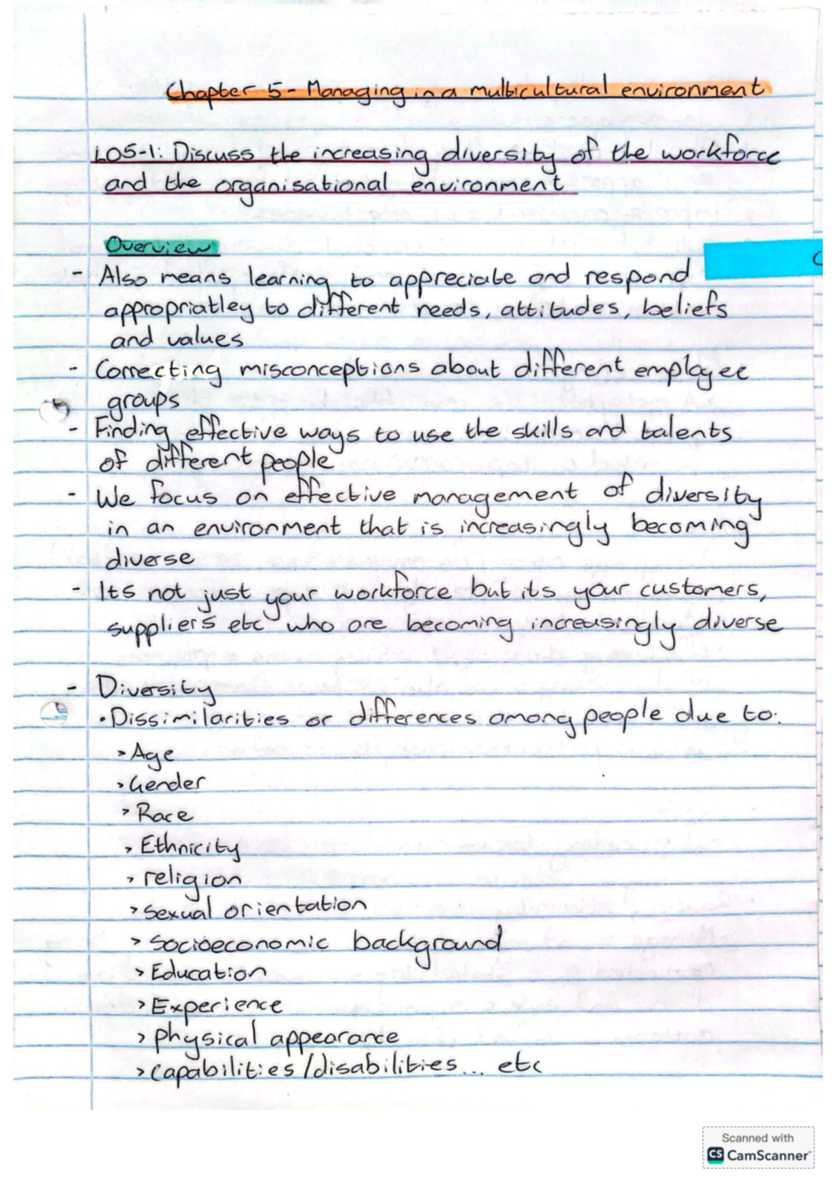 OBS114 Chapter 5: Managing Diversity in the Workplace Environment - Studocu