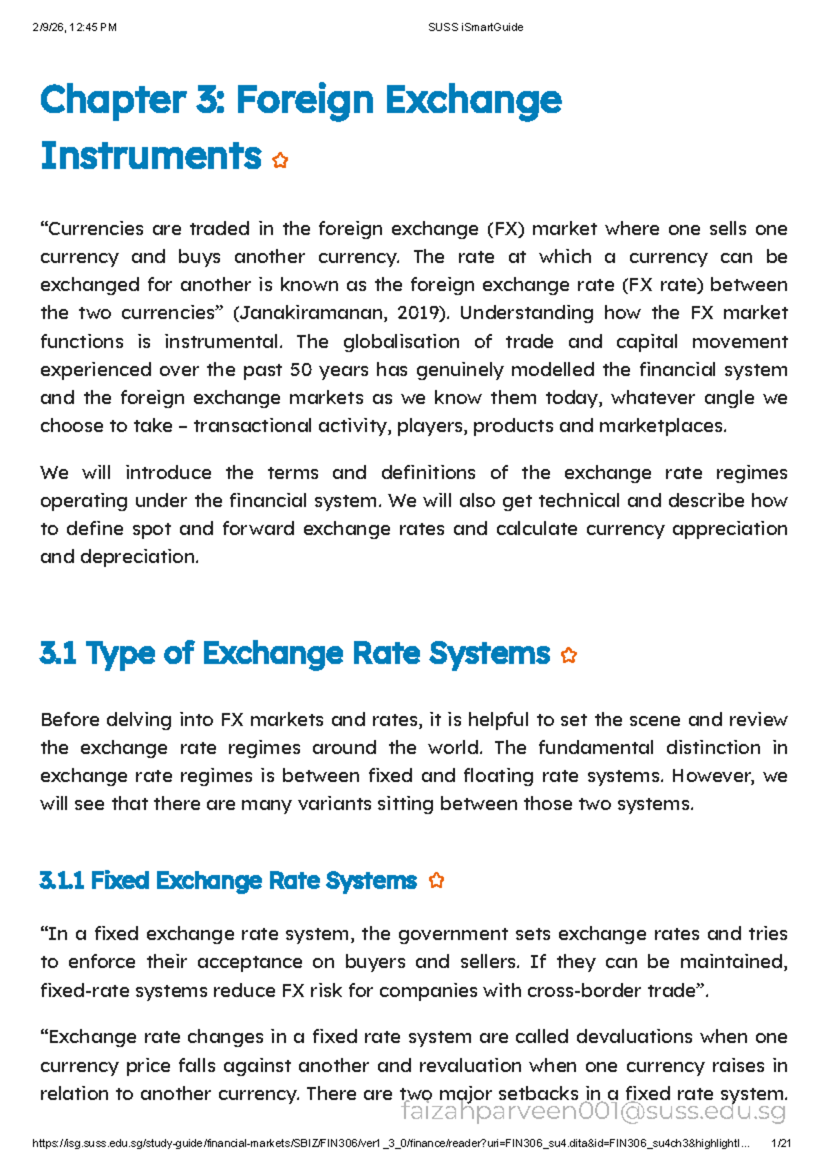 SUSS iSmartGuide: Chapter 3 - Foreign Exchange Instruments Overview ...