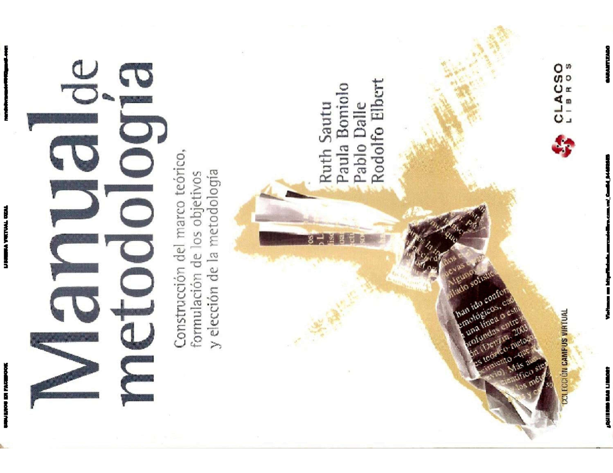 Sautú Redacción del proyecto de investigación - Manual de metodología