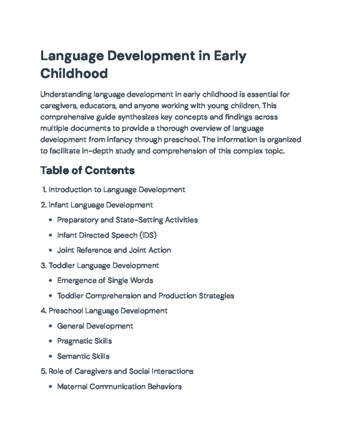 Language Development in Early Childhood: A Comprehensive Guide ...